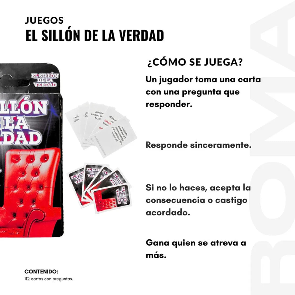 El Sillón de la Verdad | Juego de Cartas para Adultos 18+