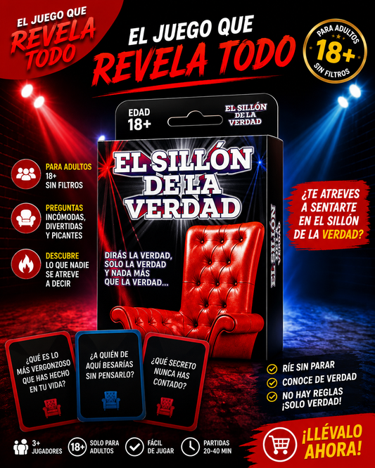 El Sillón de la Verdad | Juego de Cartas para Adultos 18+