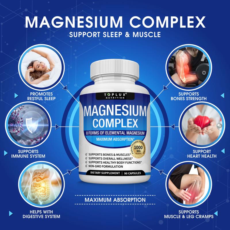 Suplemento de magnesio esencial Toplux Magnesium Complex 8 (1000 mg)
