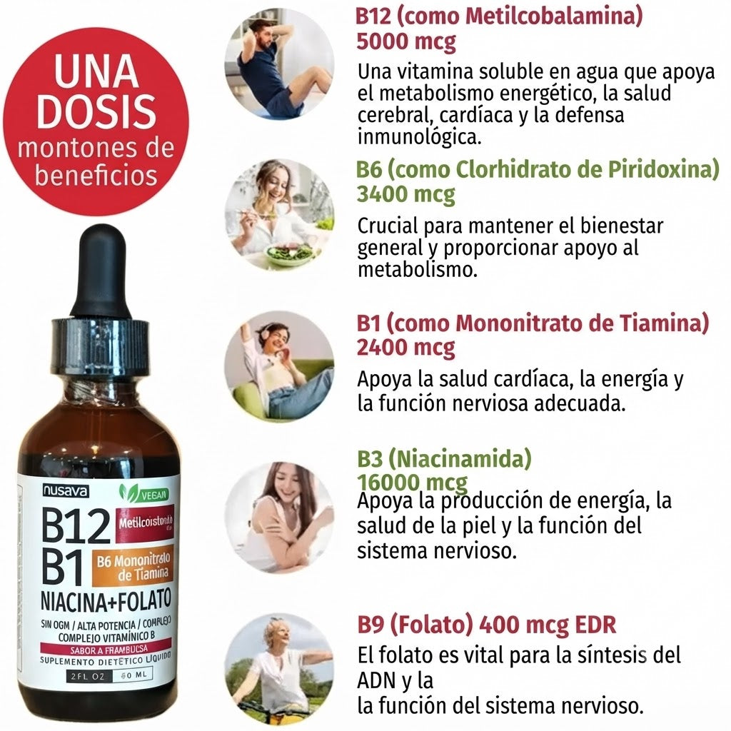 Complejo B Líquido con Vitaminas B12 y B6